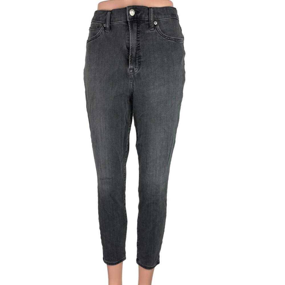 GAP 1969 Black High Rise Stretch Denim Cotton Cropped Skinny Jeans Size 10/30